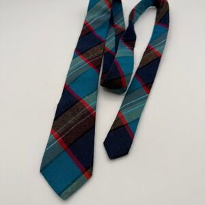 Crewcuts Plaid Cotton Tie Boys Men Blue Red Tan Striped Necktie